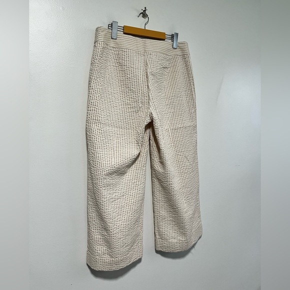 Anne Klein Beige & White Striped Cropped Pants - Size 12 - Picture 6 of 10